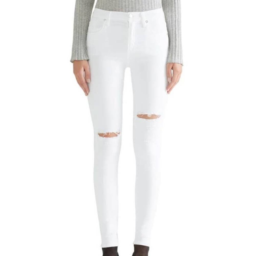 AGOLDE Sophie Mid Rise Skinny Crop White Shoreline Jeans NWOT 29